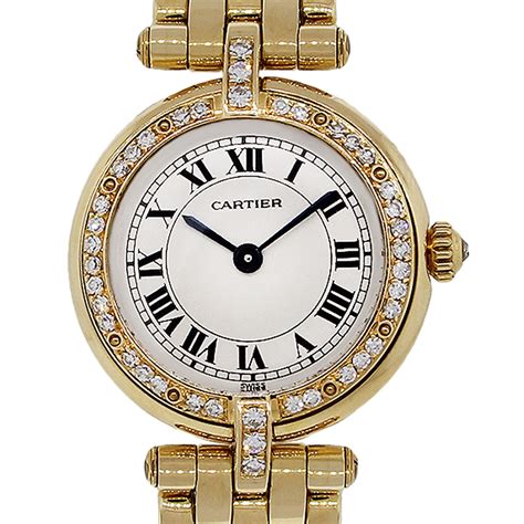 cartier gold watches ladies|cartier panthere diamond watch.